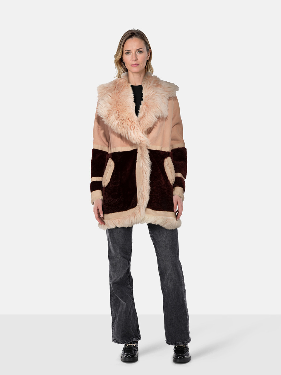 Roberto Cavalli Pink Leather & Fur Coat