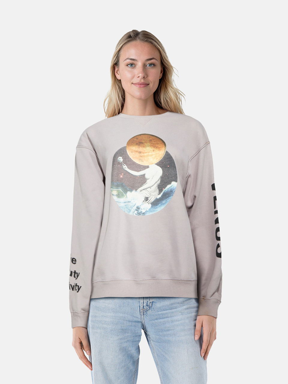 Valentino Garavani Grey Graphic Print Oversized Sweatshirt