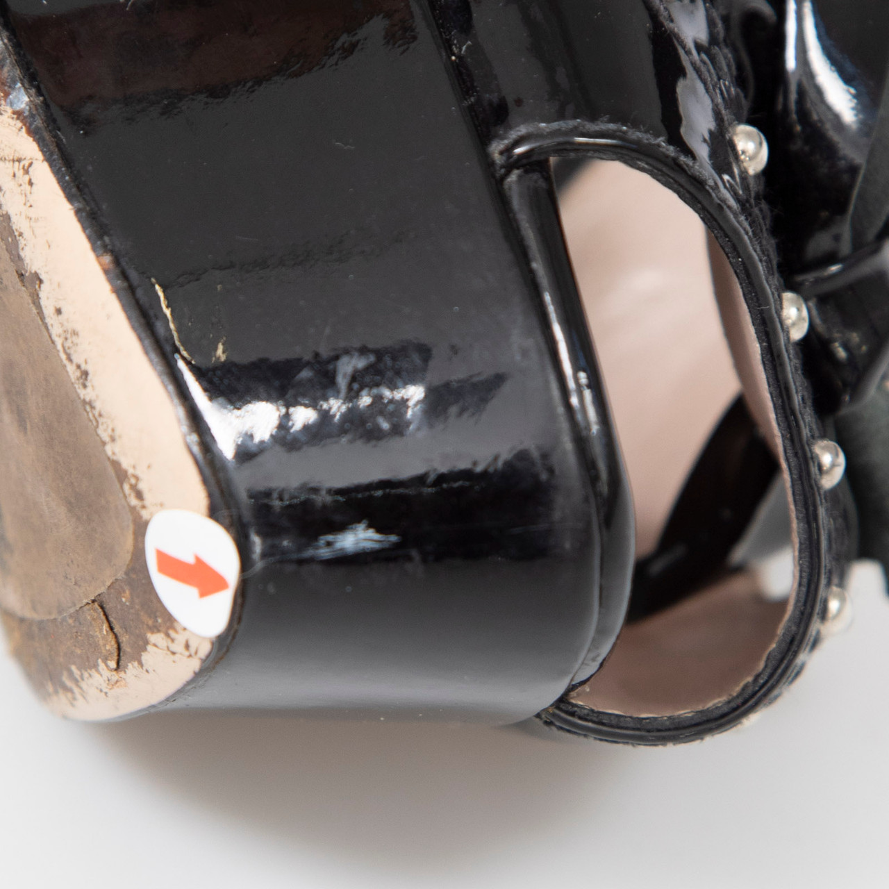 Miu Miu Black Patent Peep Toe Bow Detail Sandals