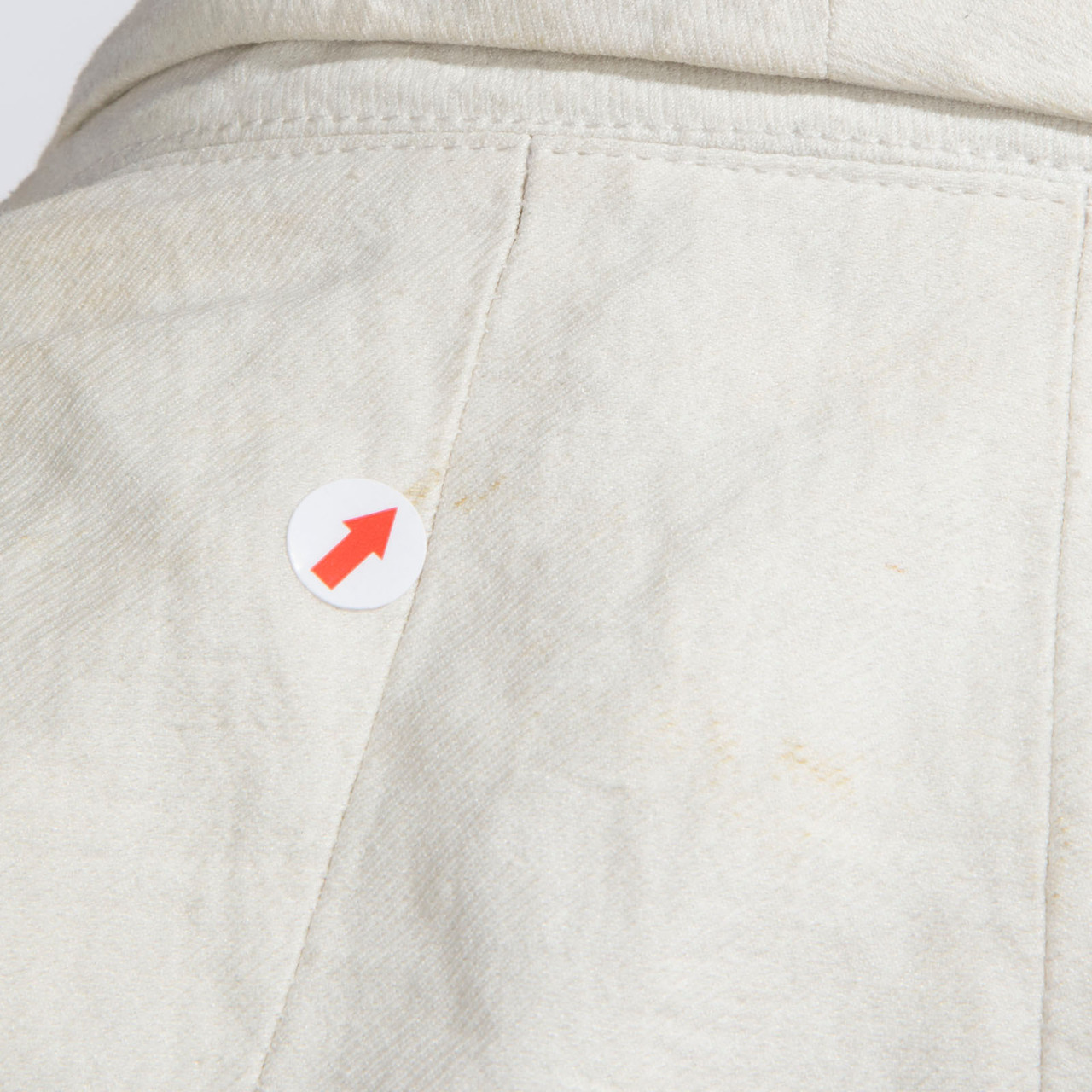 Helmut Lang Ecru & Black Leather Sleeves Blazer