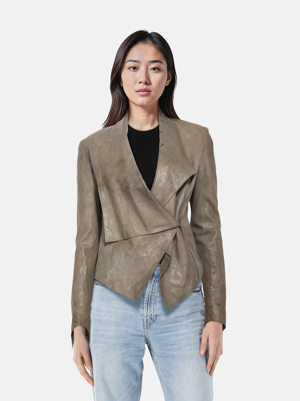 Helmut Lang Grey Leather Jacket