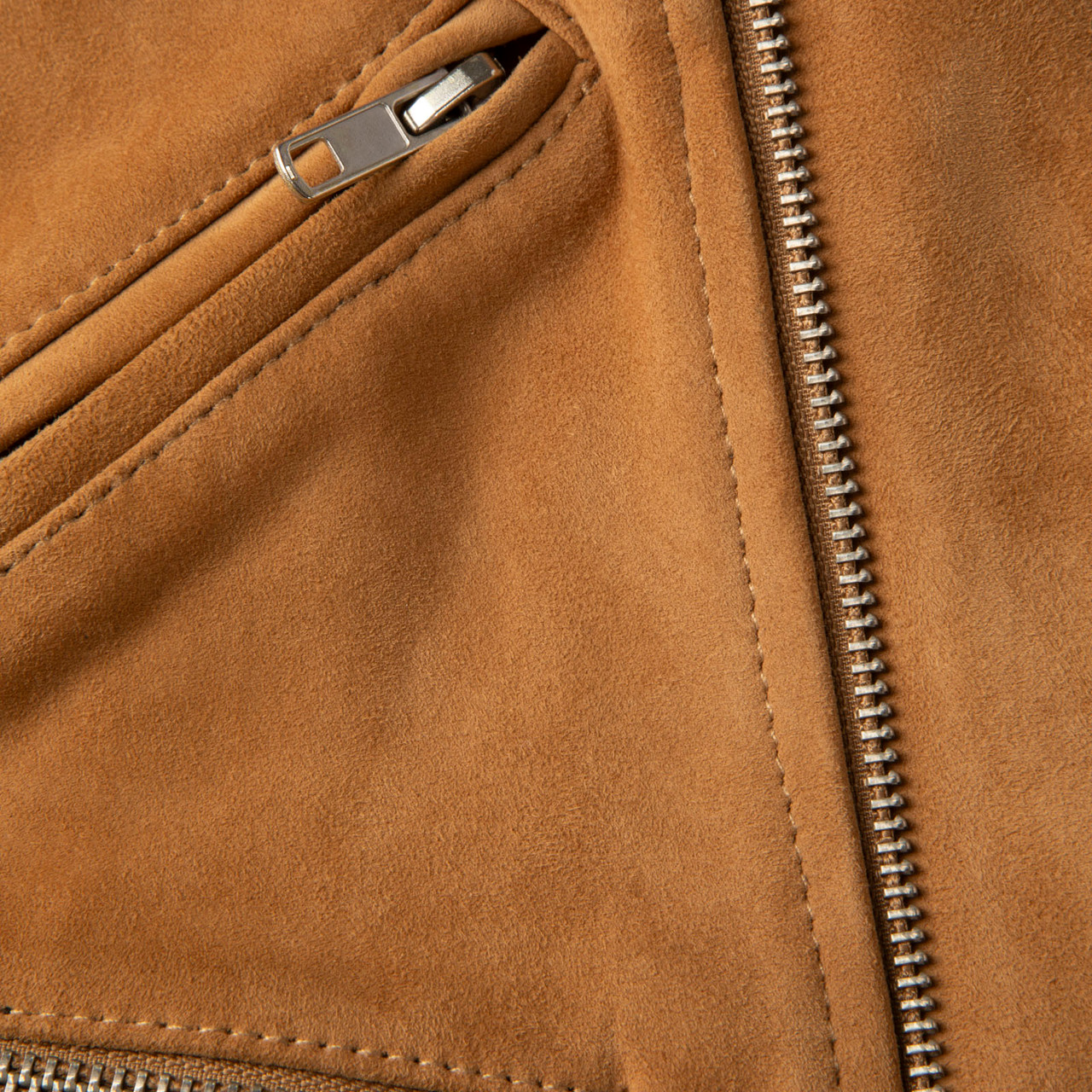 Maje Brown Suede Biker Jacket