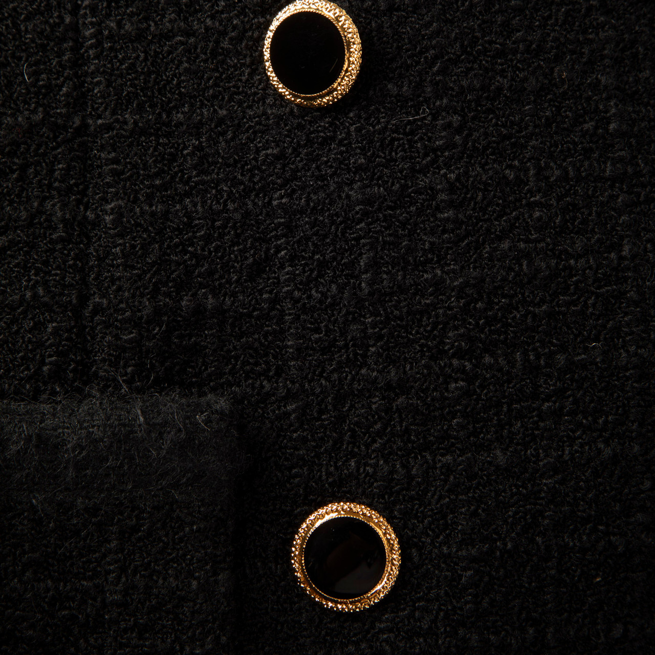 Alessandra Rich Black Tweed Long Jacket