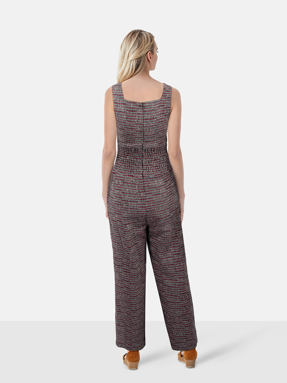 Maje Tweed Square Neck Jumpsuit
