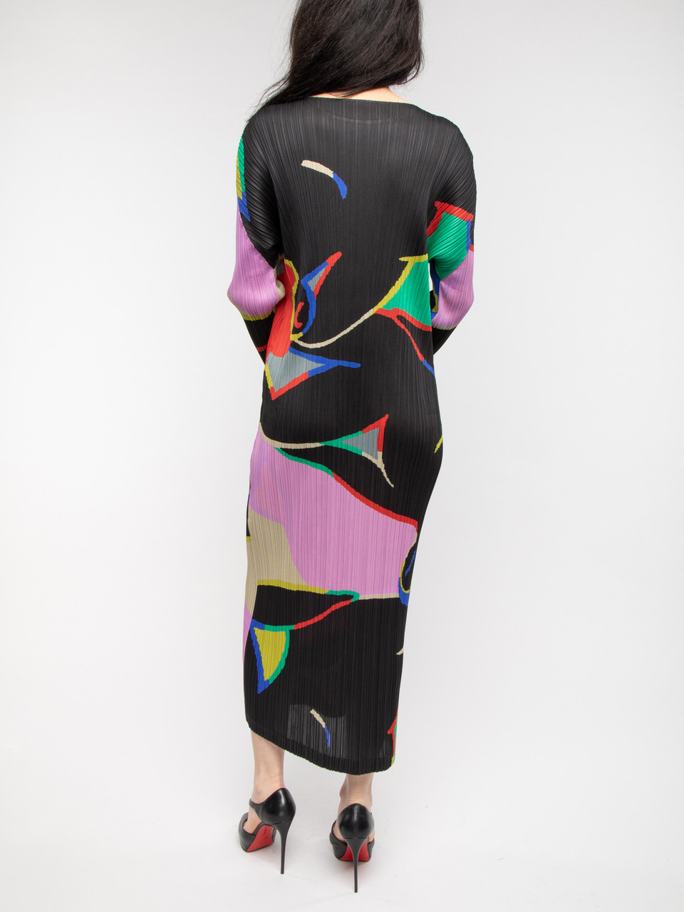 Issey Miyake, Pleats Please Multicolour Patterned Dress