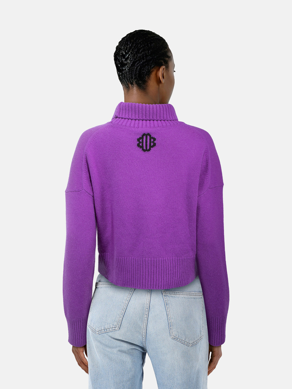 Maje Purple Cashmere Logo Jumper