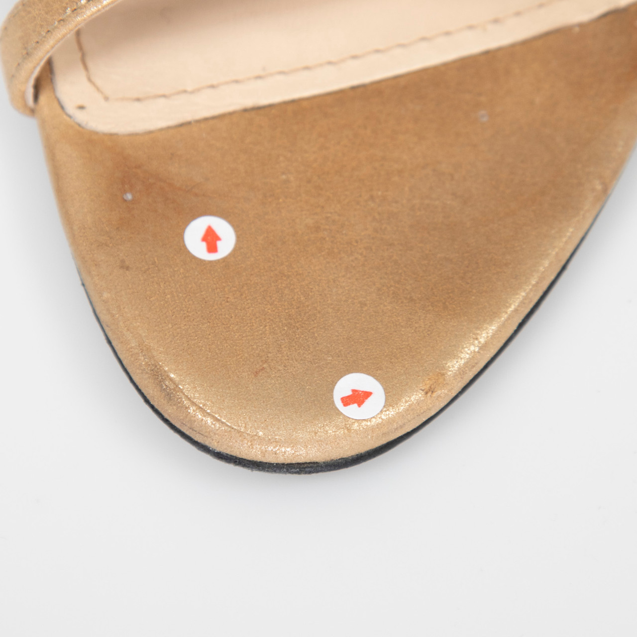 Max Mara Gold Leather Ruffle Trim Sandals