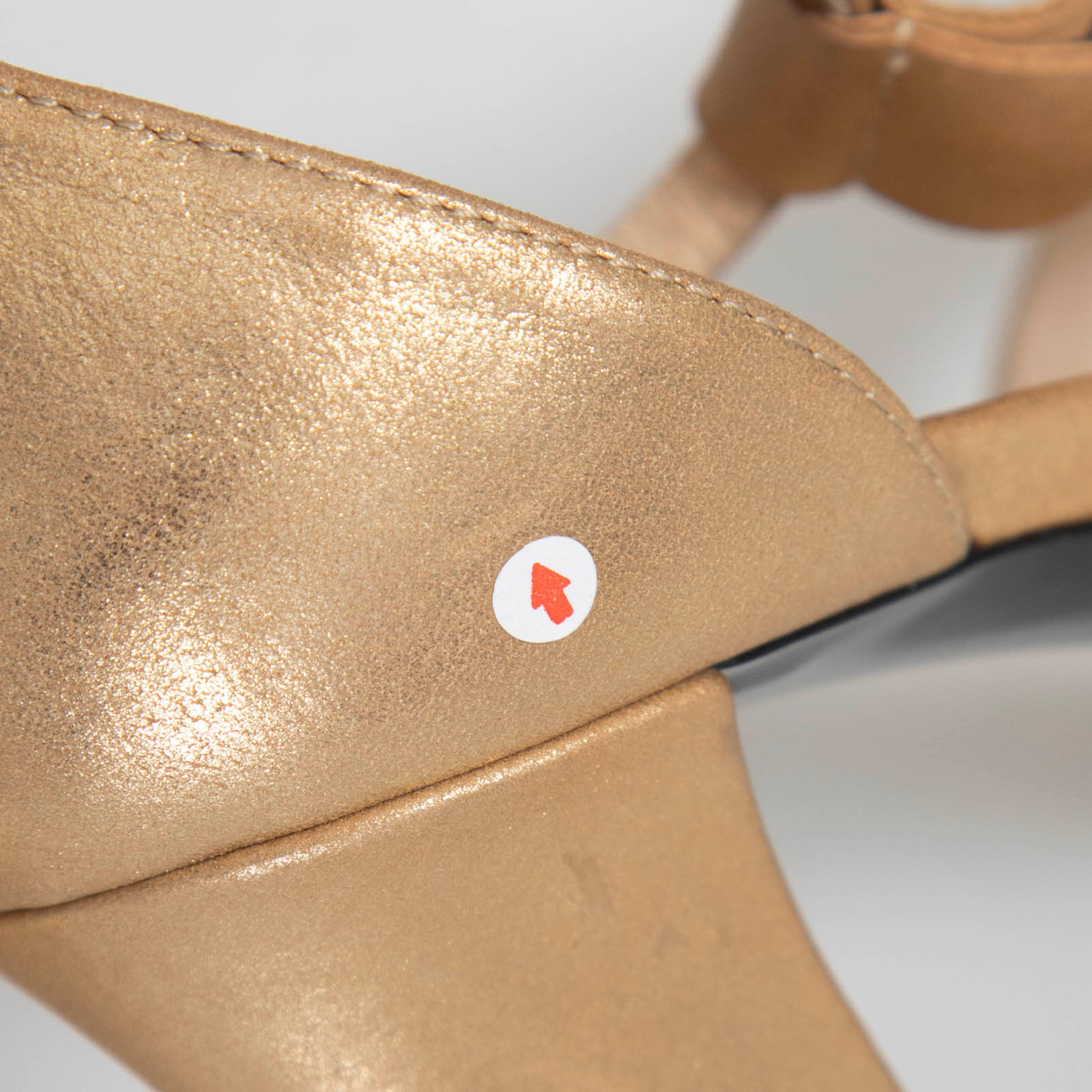 Max Mara Gold Leather Ruffle Trim Sandals