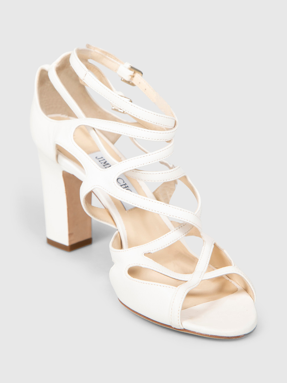 Jimmy Choo White Leather Dillan Heels