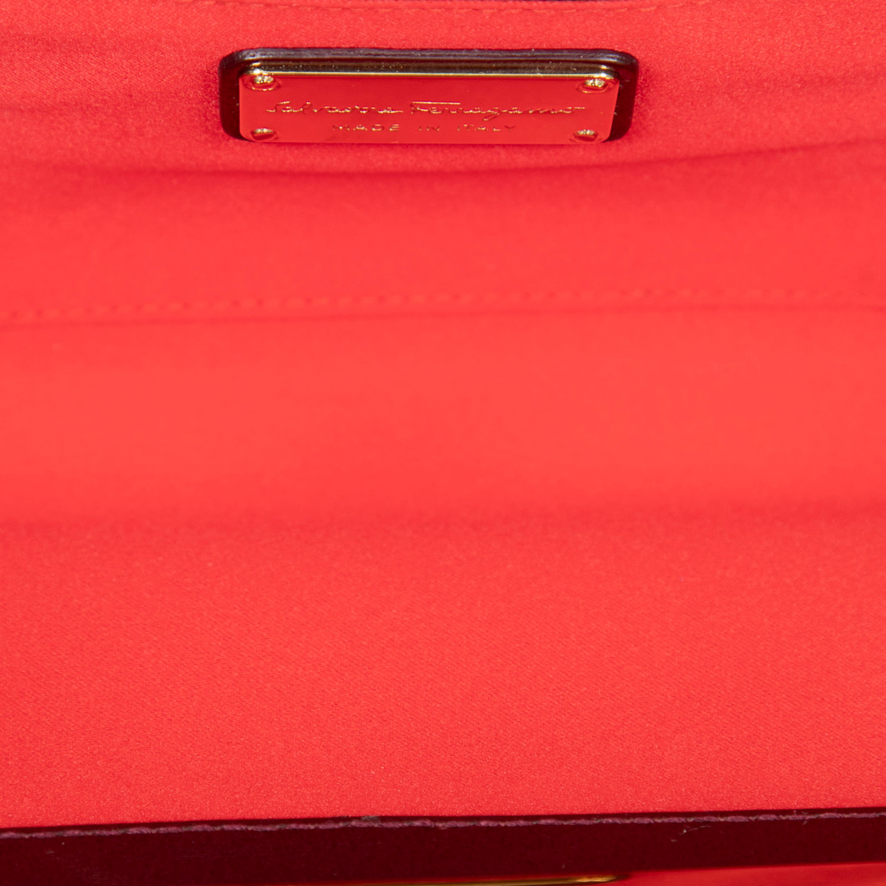 Salvatore Ferragamo Burgundy Satin Clutch Bag