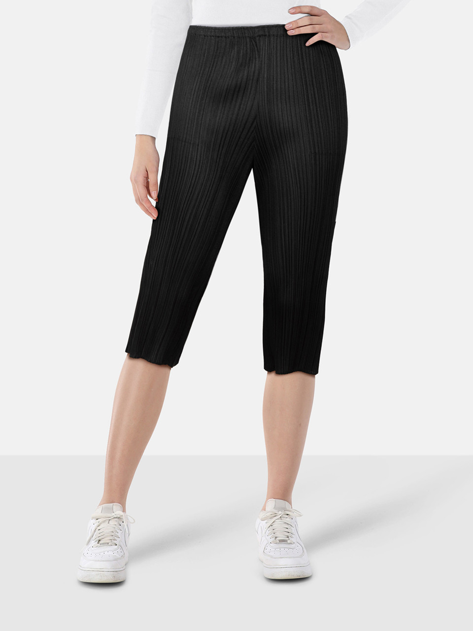 Issey Miyake Pleats Please Black Pleated Culottes