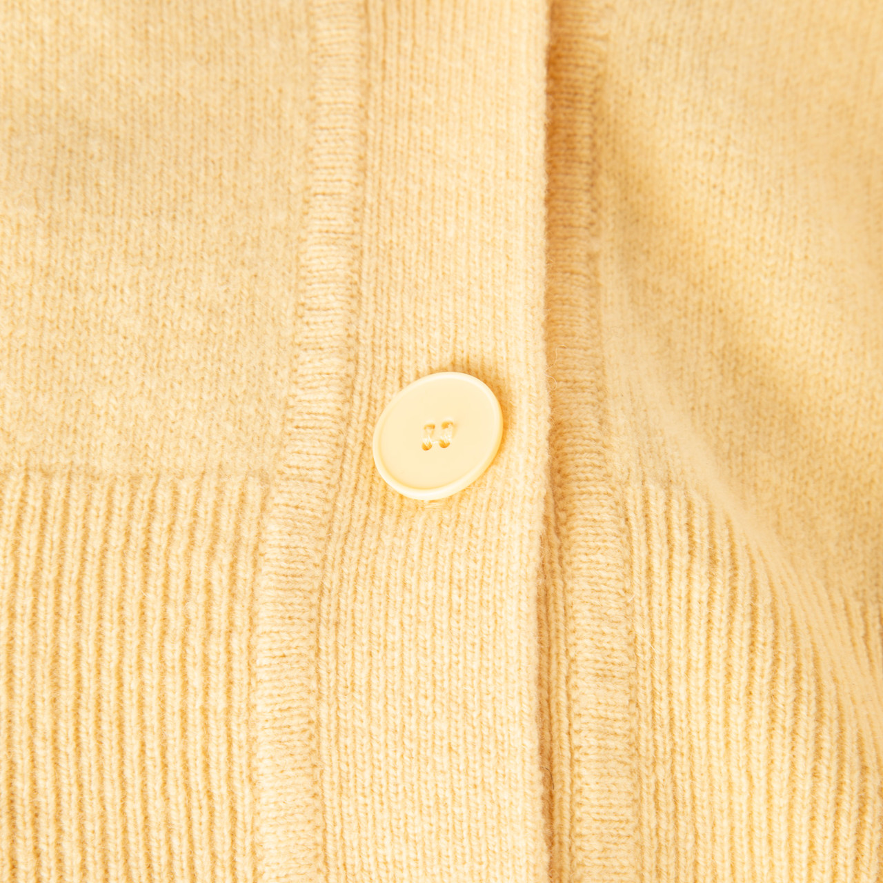Sandro Yellow Wool Knit V Neck Cardigan