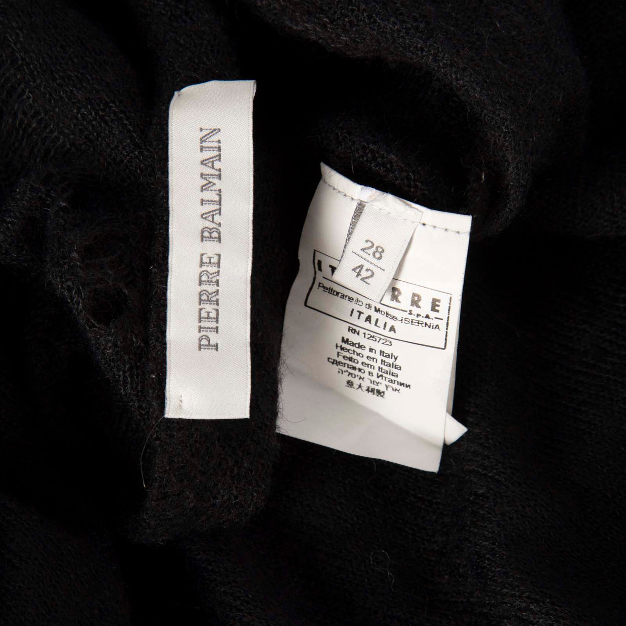 Pierre Balmain Black Distressed Sheer Jumper