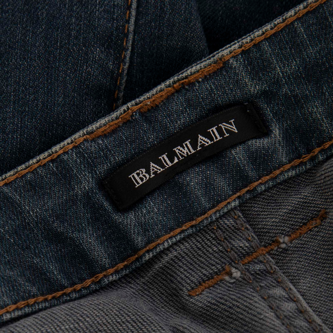 Balmain Blue Faded Mid Rise Skinny Jeans