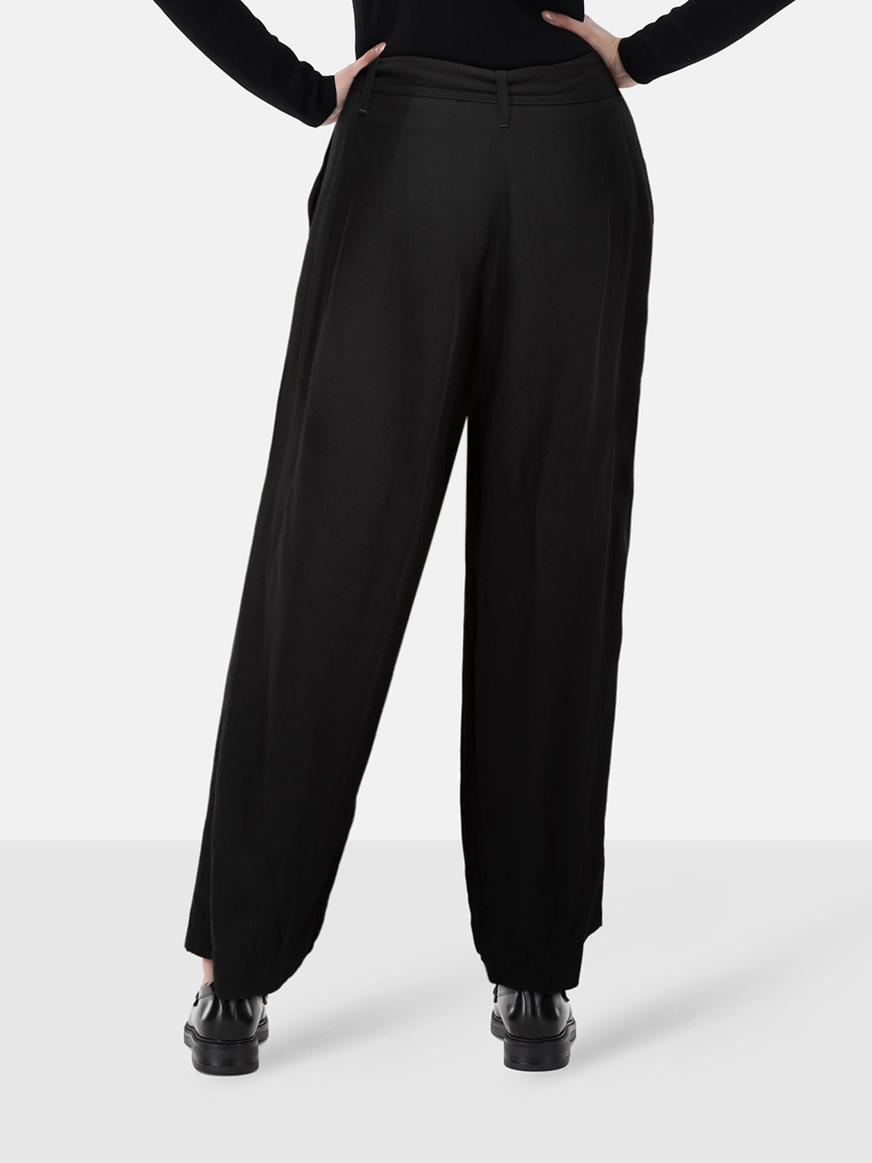 Ann Demeulemeester Black Straight Belted Trousers