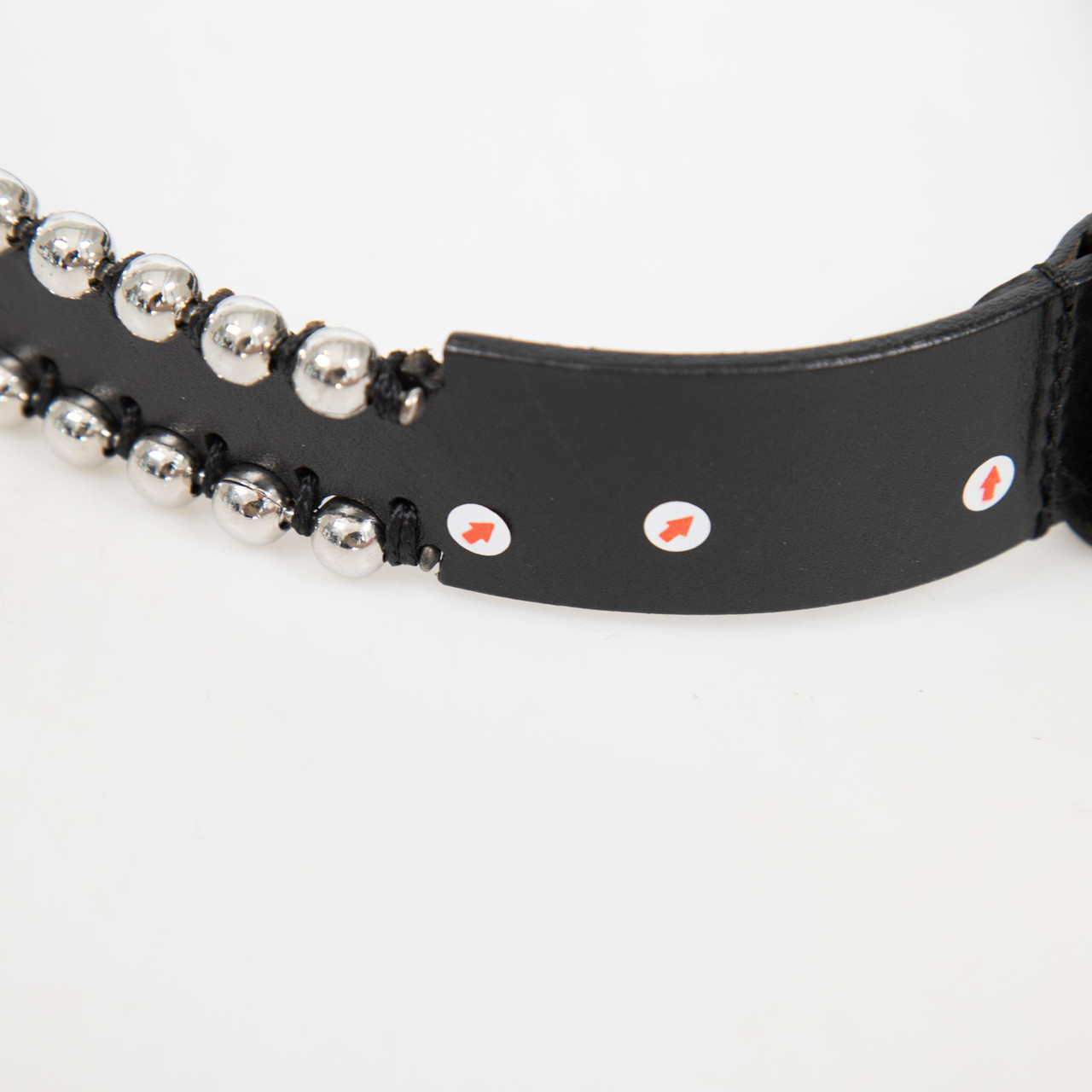 Isabel Marant Black Leather Silver Bead Detail Belt