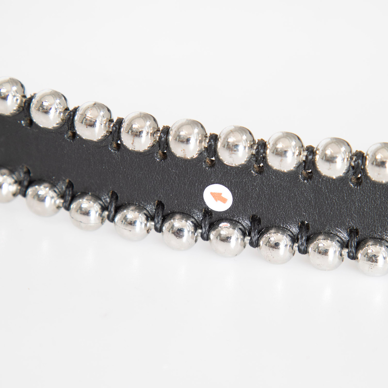 Isabel Marant Black Leather Silver Bead Detail Belt