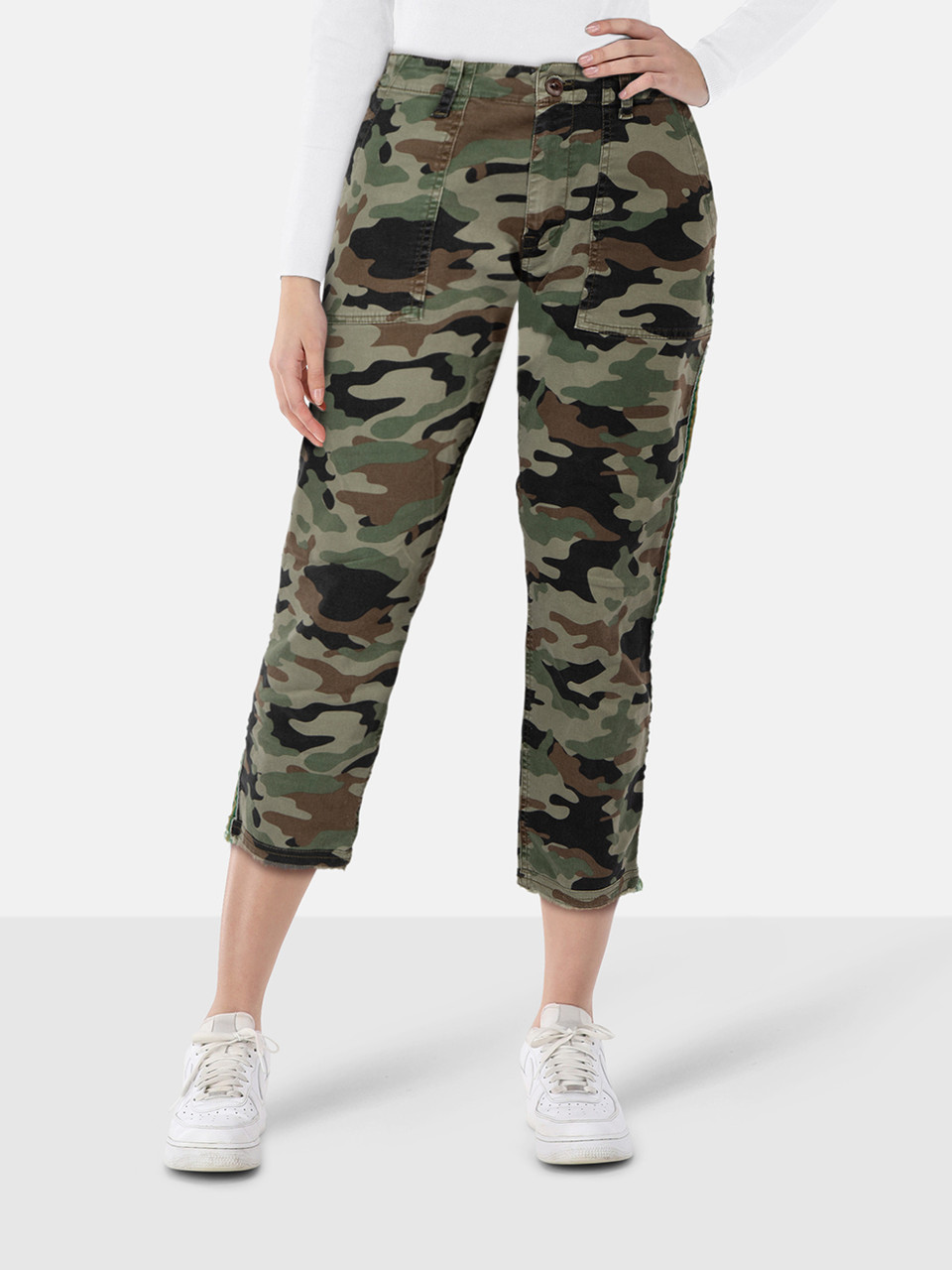 Nili Lotan Camouflage Skinny Cropped Trousers