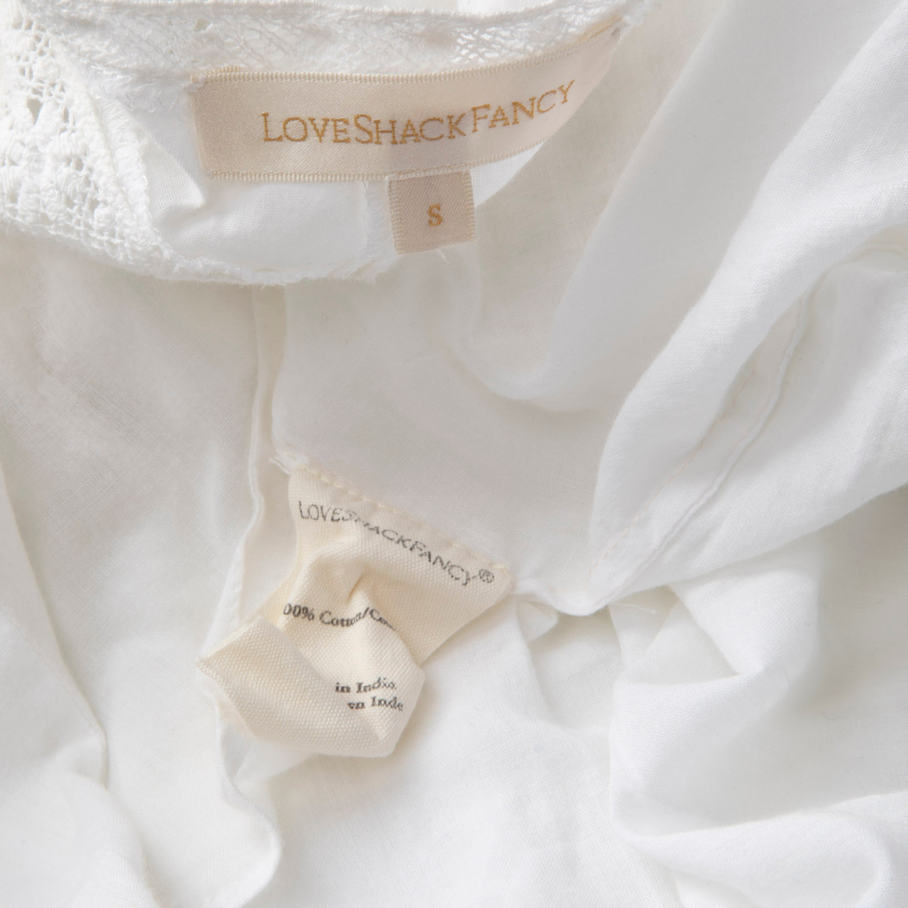 LoveShackFancy White Floral Embroidery Mini Dress