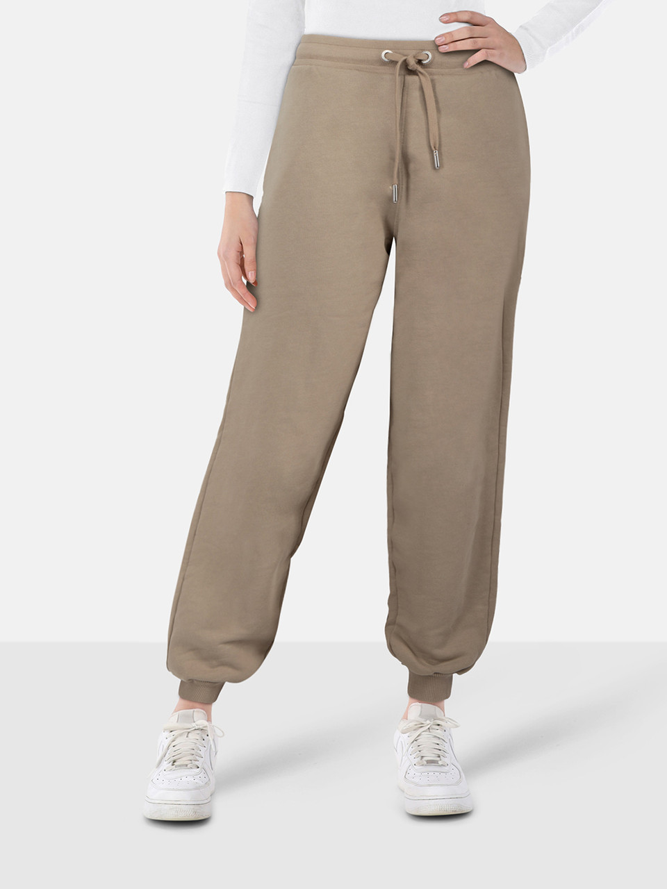 AMI Beige Logo Embroidery Joggers