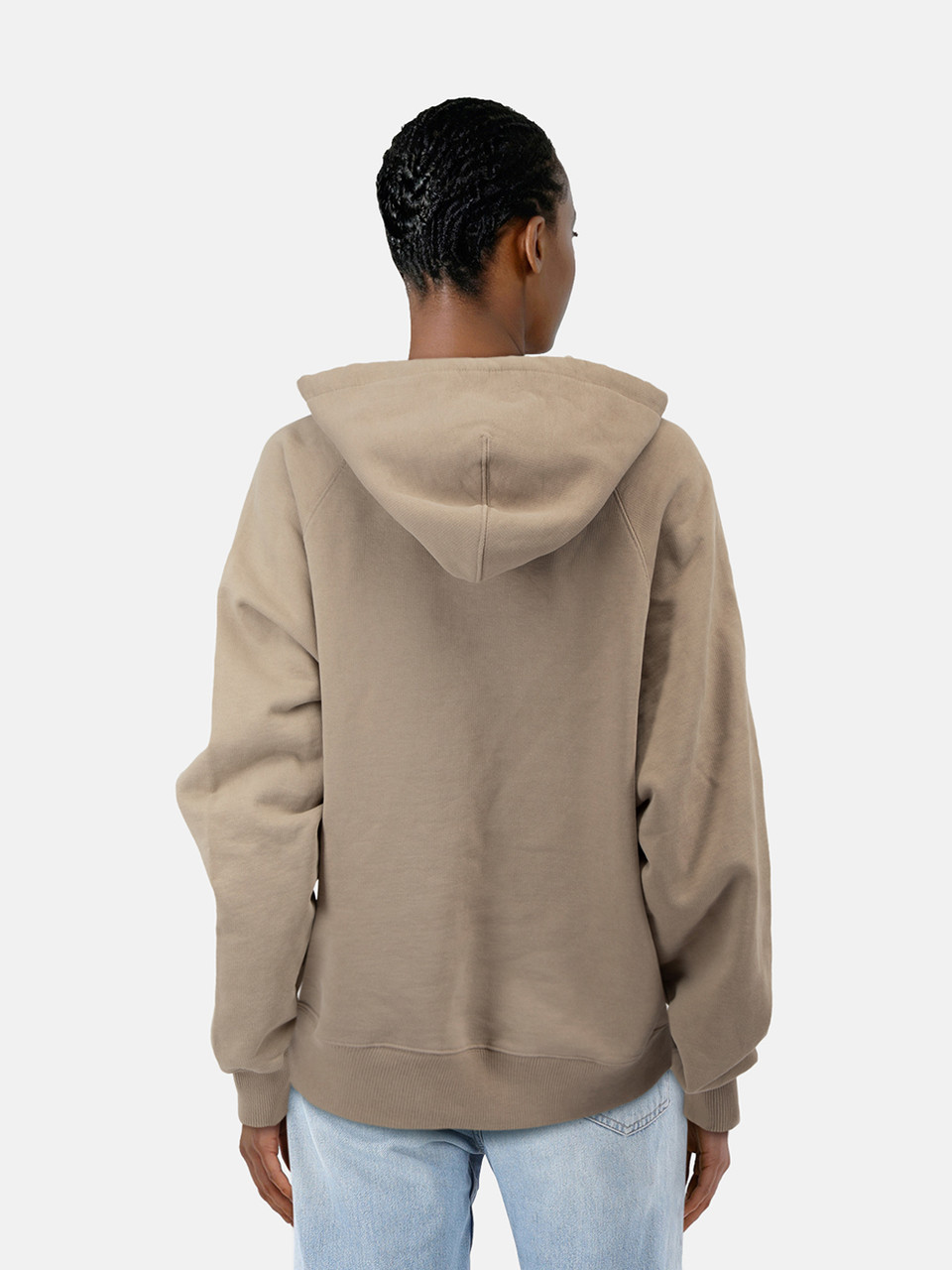 AMI Beige Logo Embroidered Hoodie
