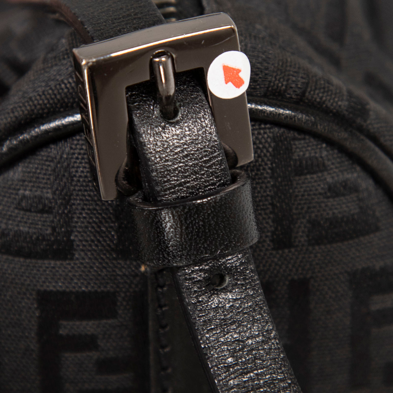 Fendi Black Zucchino Canvas Barrel Pochette handbag