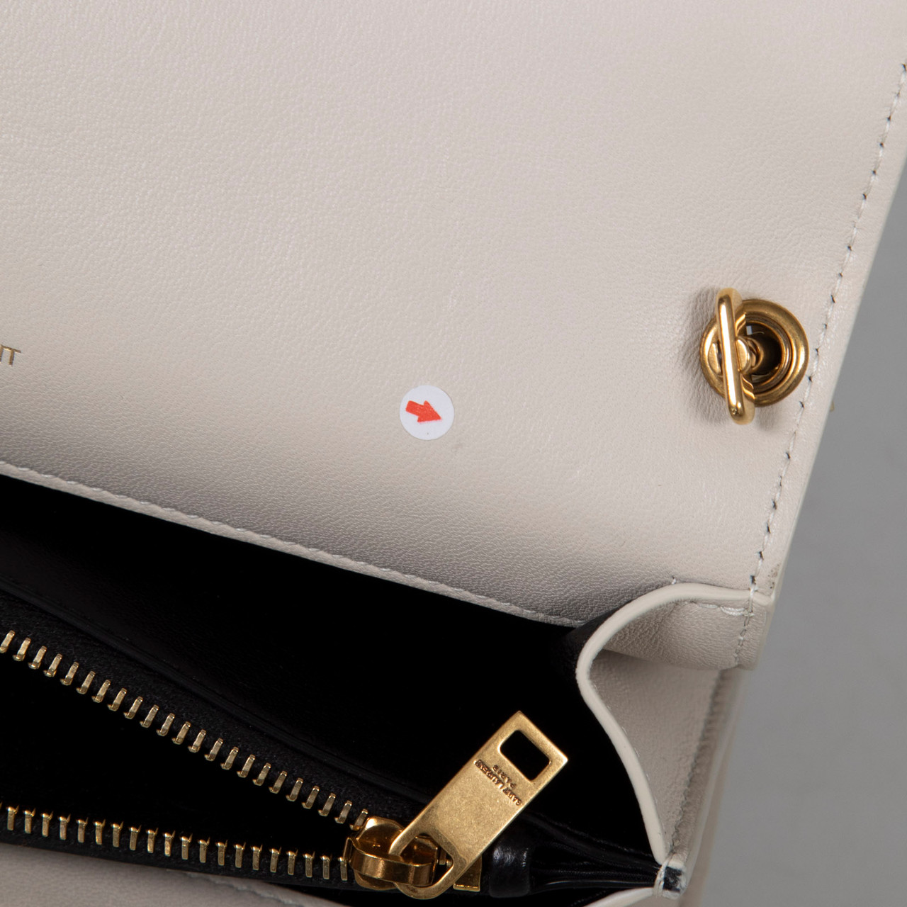 Saint Laurent White Leather Gabby Crossbody Bag