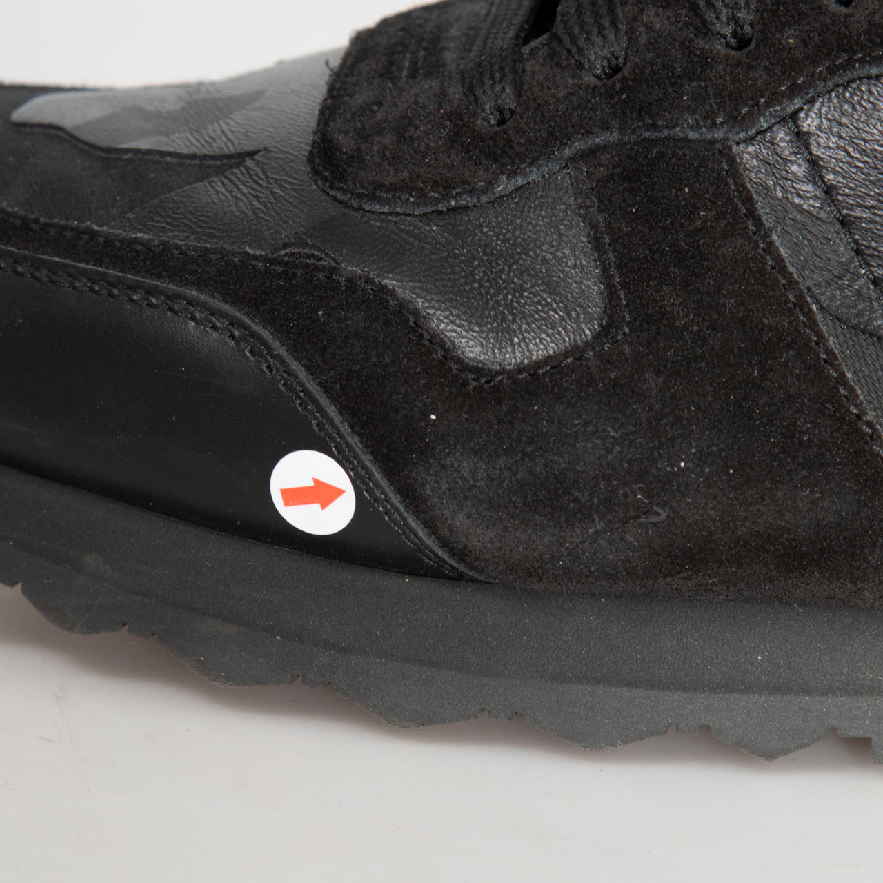 Valentino Garavani Black Leather Camo Rockrunner Trainers