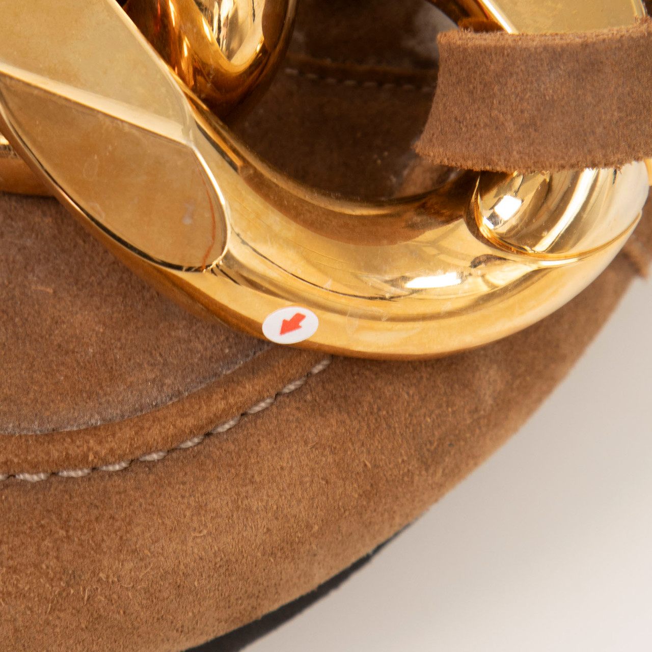 J.W.Anderson Brown Suede & Shearling Link Mules