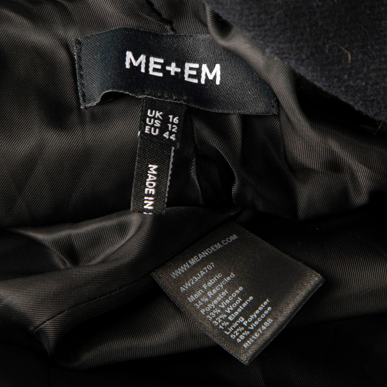 ME+EM Navy Pocket Detail Single Breasted Blazer