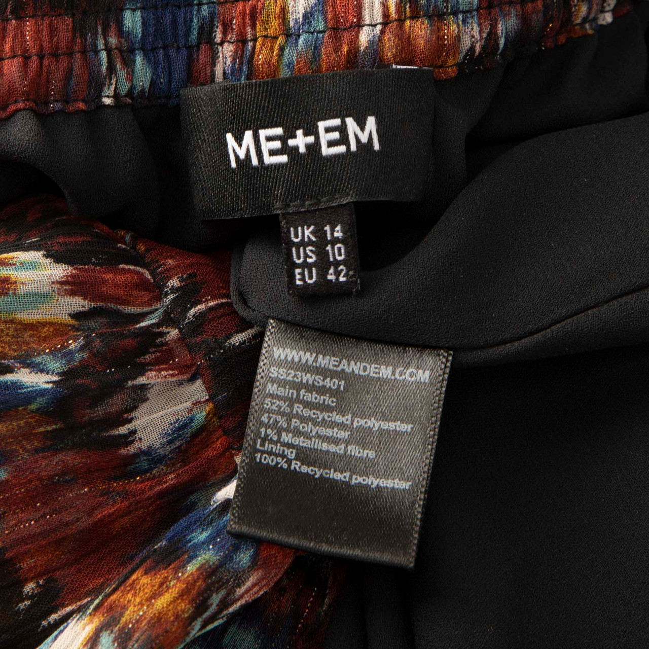 ME+EM Belted Printed Belted Maxi Skirt