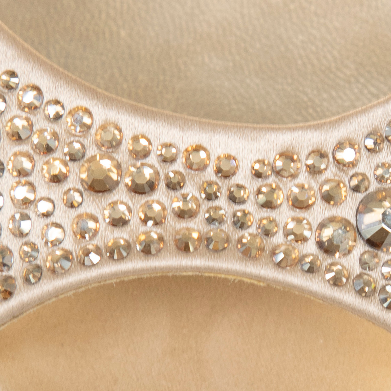 Gina Gold Crystal Peep Toe Heels