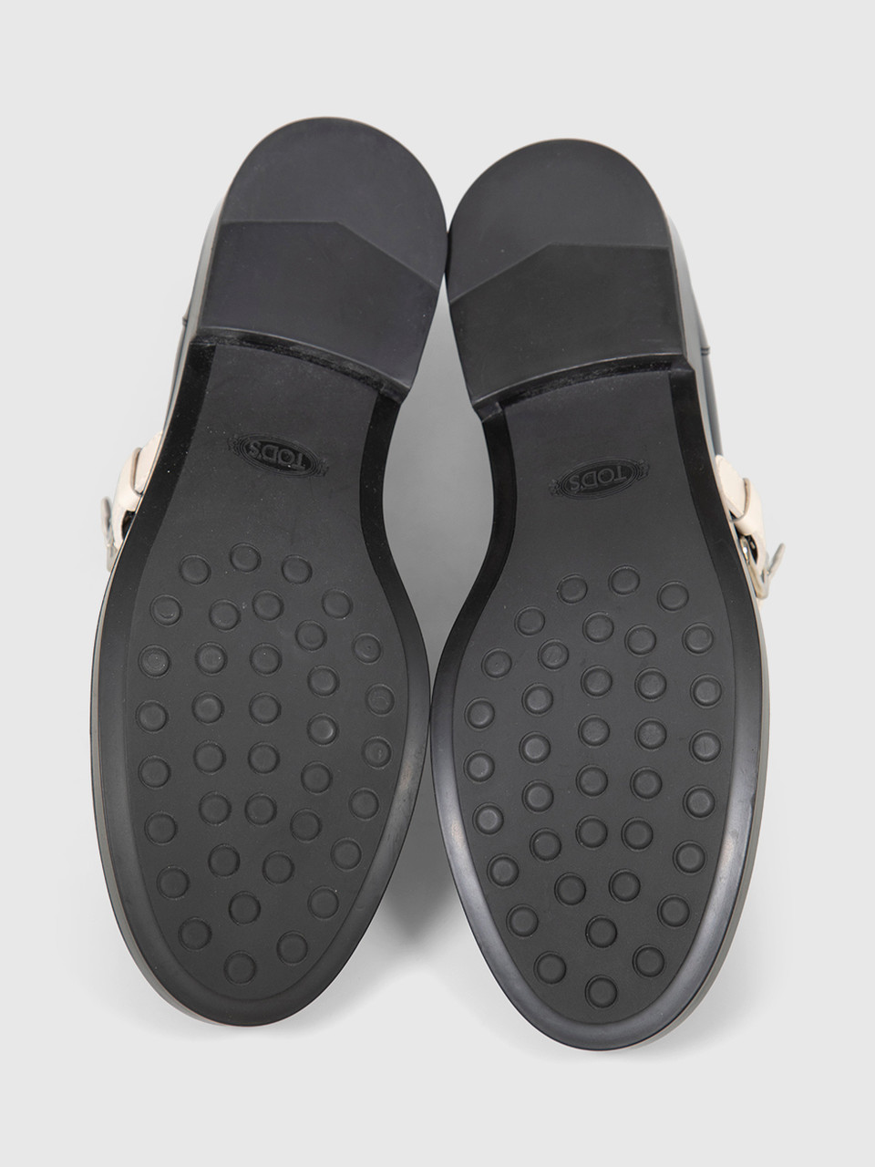 Tod's Black Leather White Fringe Detail Loafers