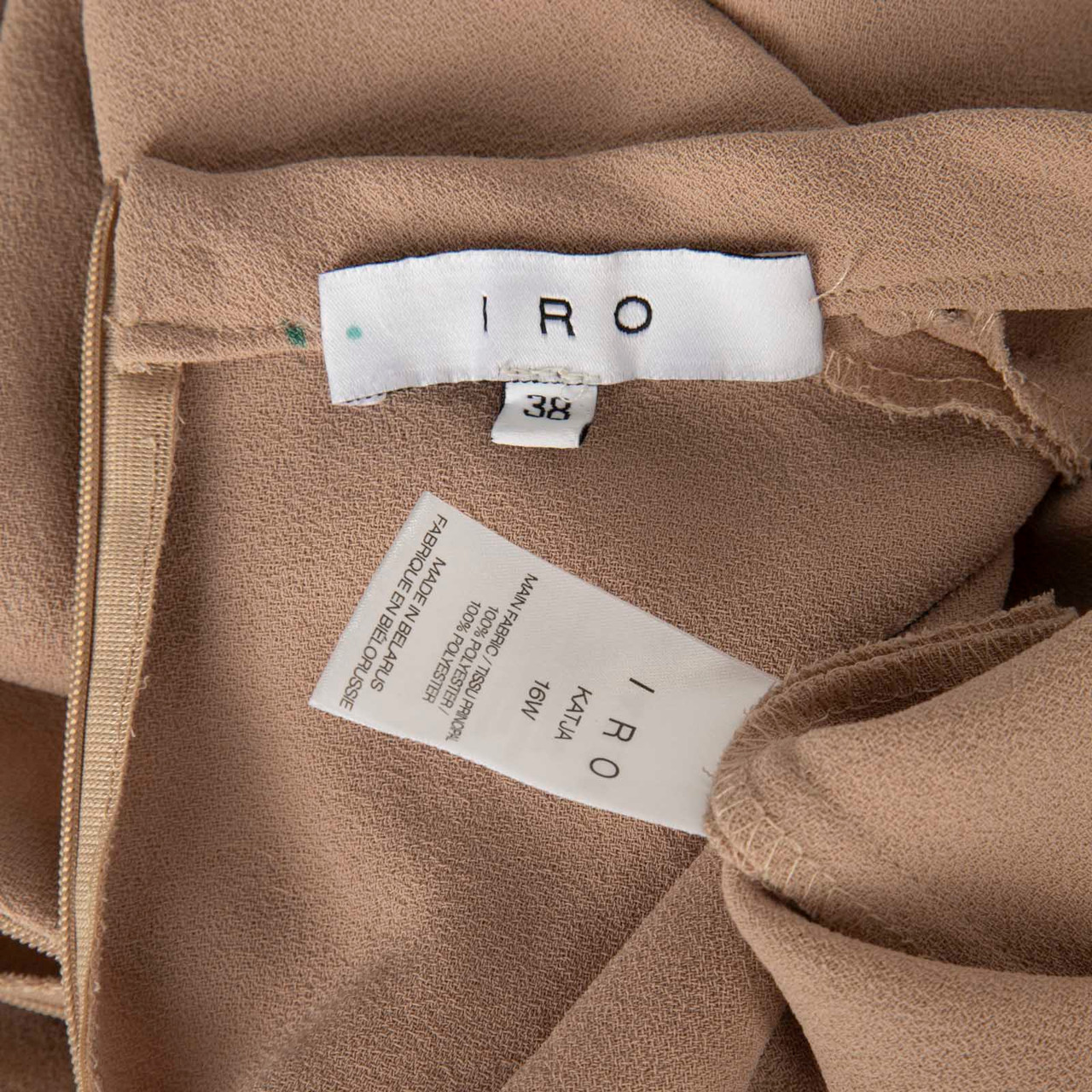 Iro Beige Long Sleeve Pleated Dress