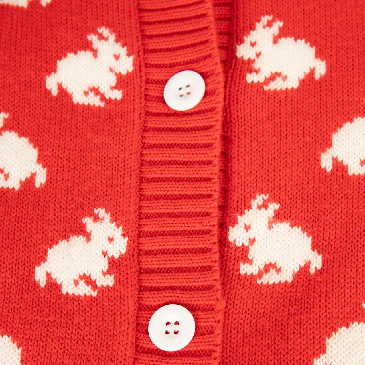 Céline Red Wool Rabbit Knit Cardigan