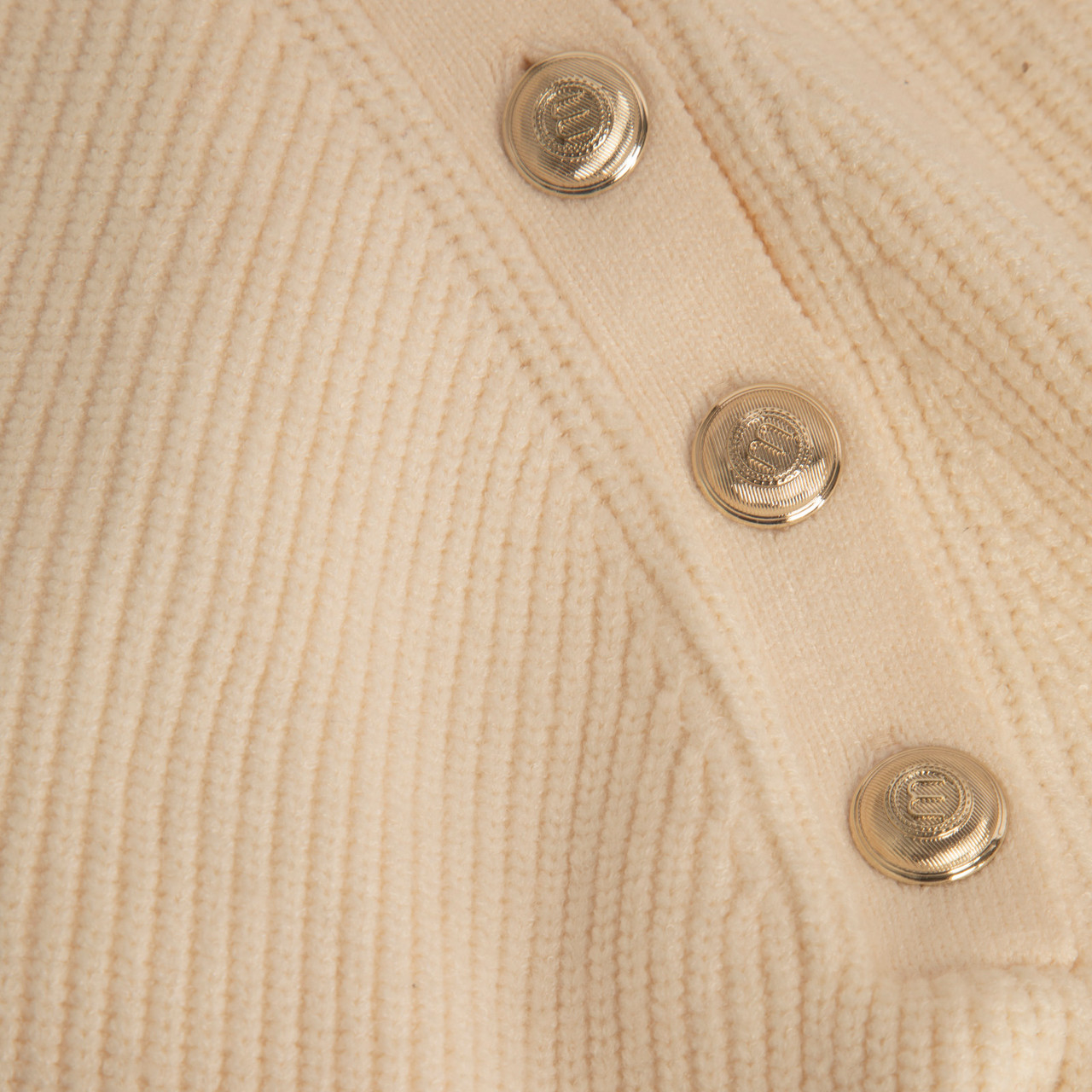 Maje Ecru Mock Neck Knit Jumper