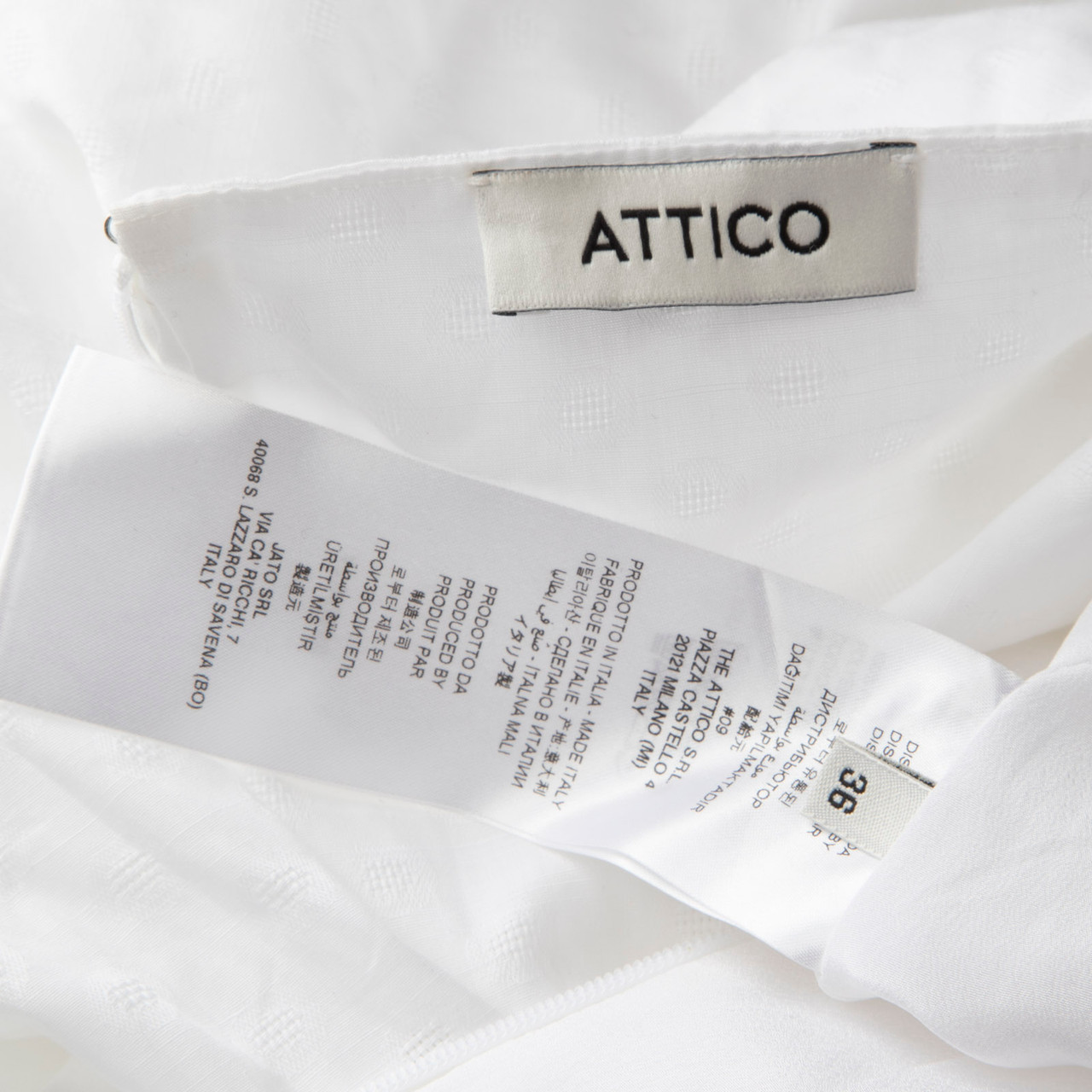 The Attico White Square Neck Front Tie Top