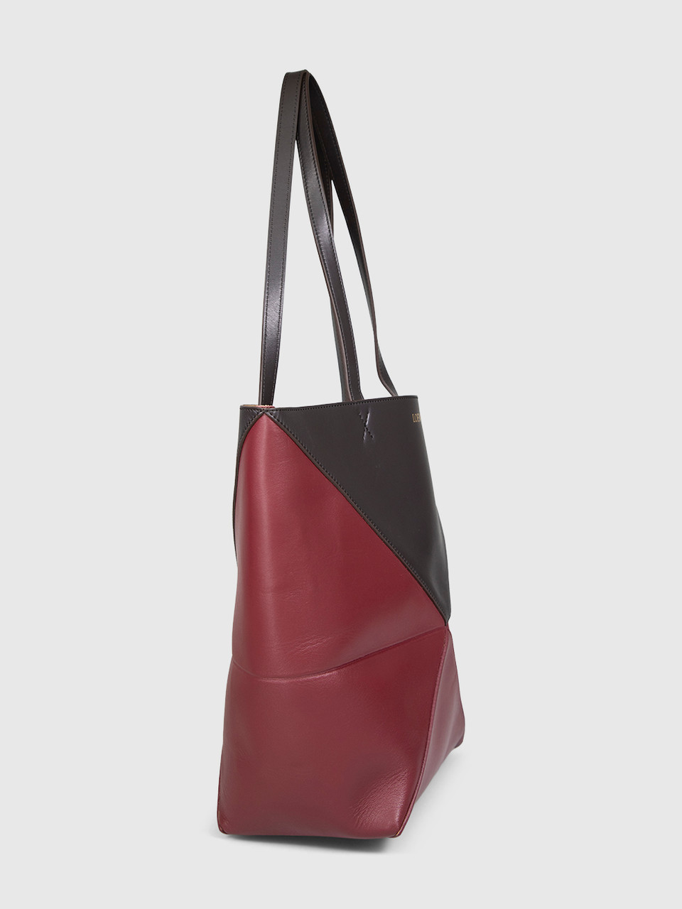 Loewe Burgundy Leather Puzzle Tote Bag