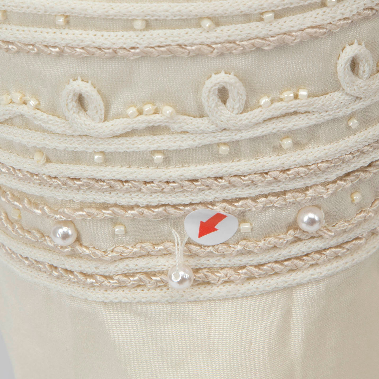 Blumarine Cream Faux Pearl Slim Fit Trousers