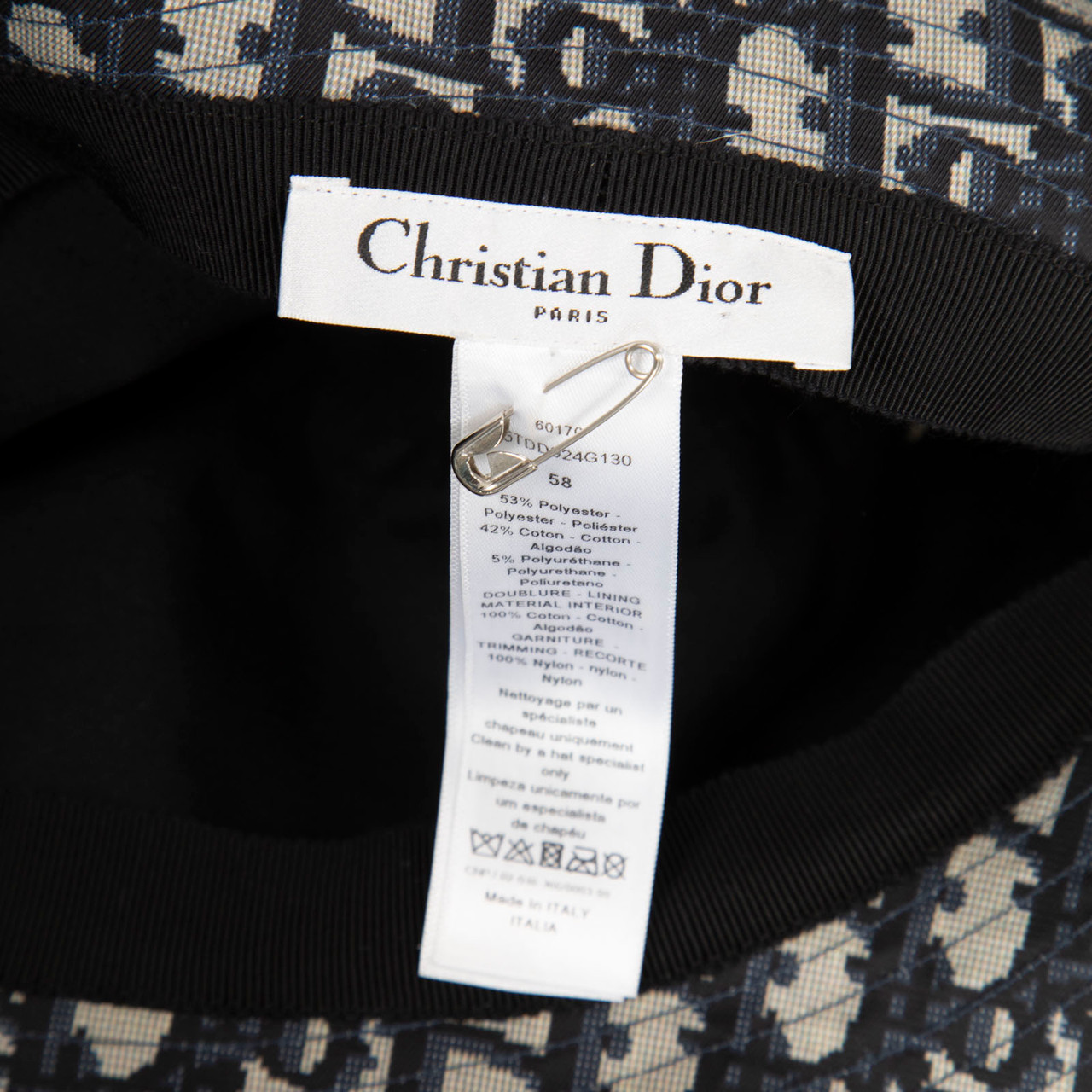 Dior Navy Net Trim Bucket Hat