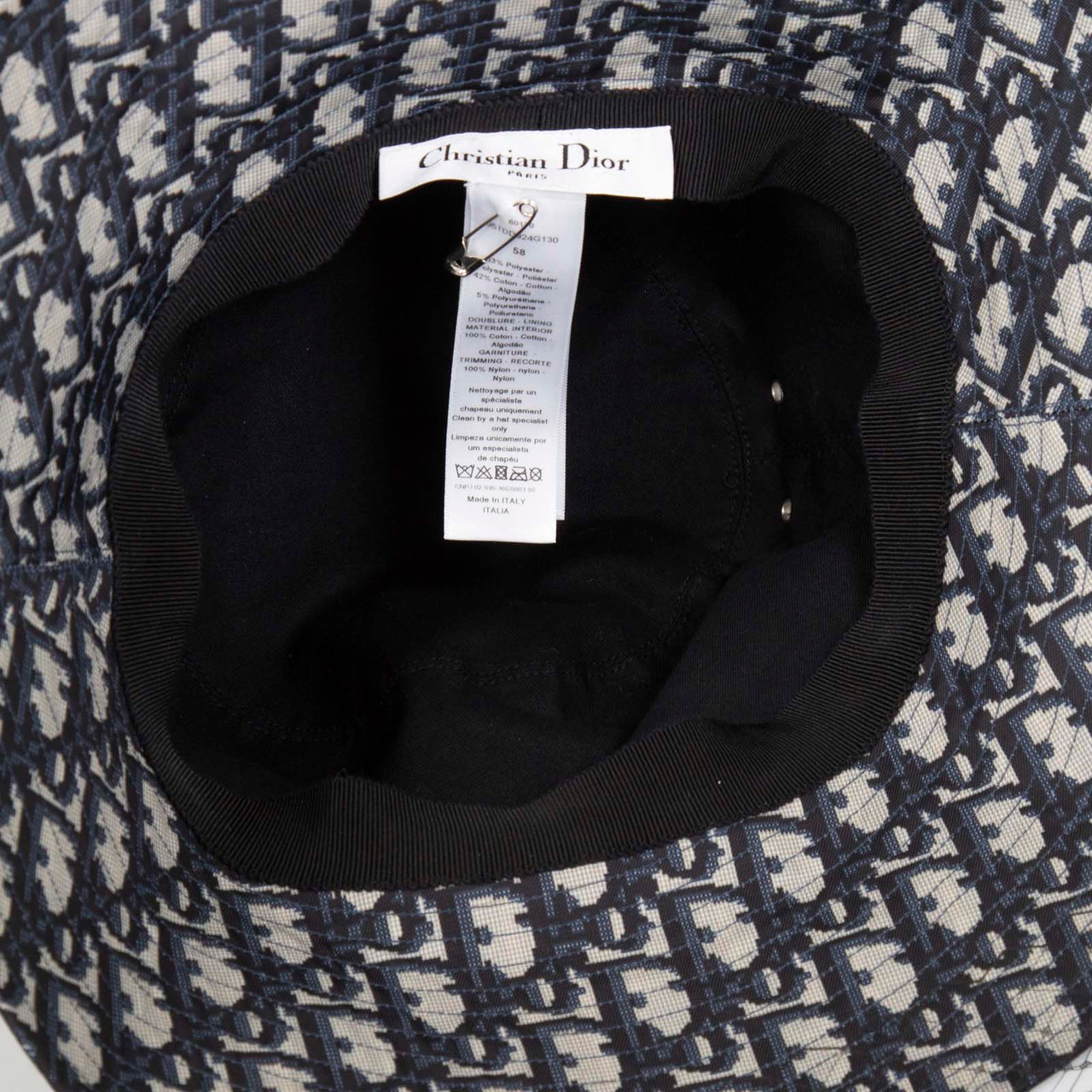 Dior Navy Net Trim Bucket Hat