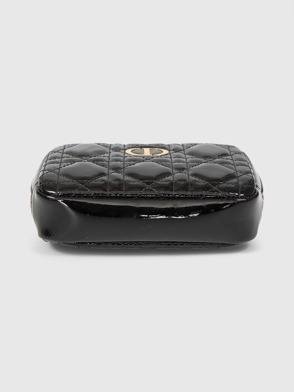 Dior Black Patent Leather Caro Zipped Pouch