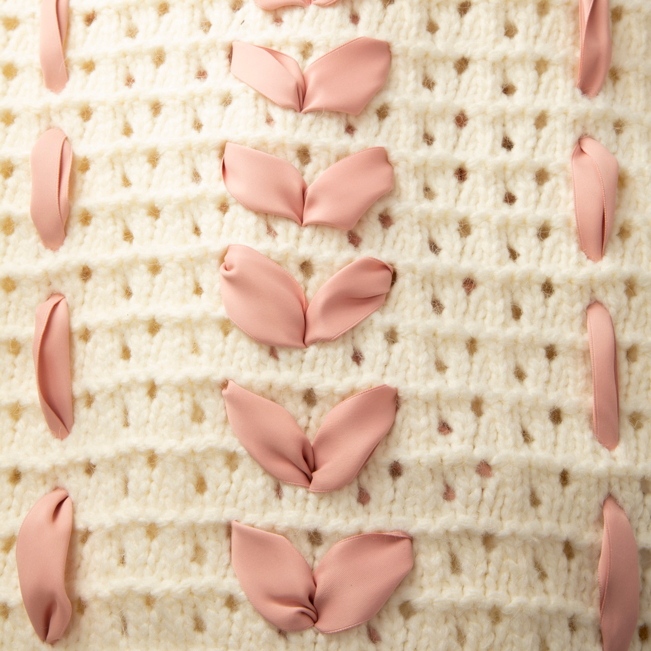 For Love & Lemons White Knit Ribbon Detail Jumper