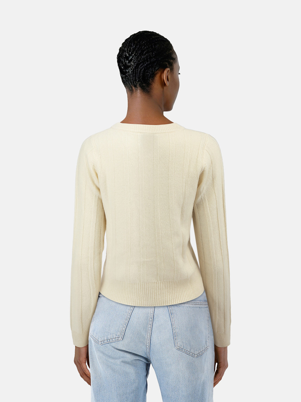 Reformation White Wool Knit Cardigan