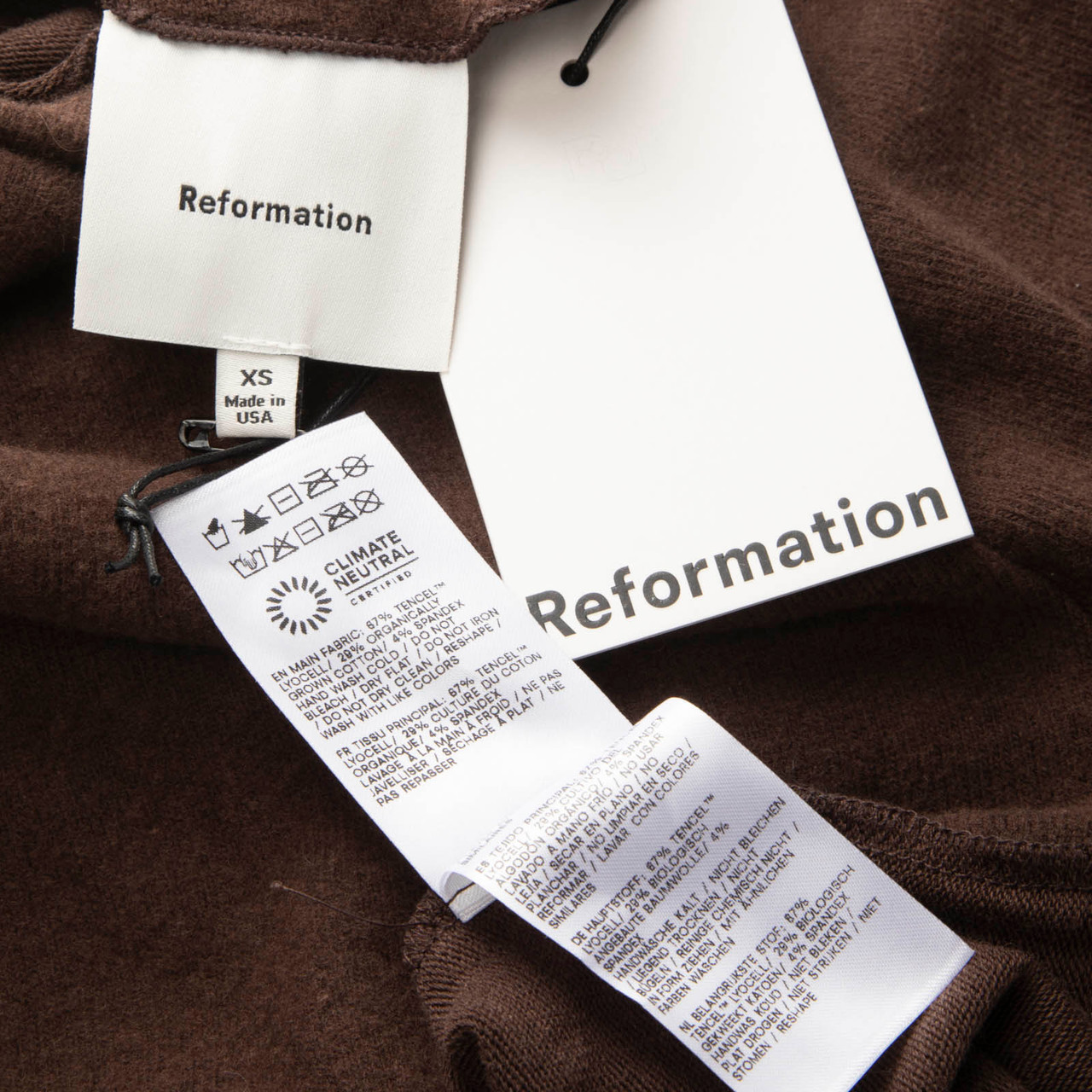 Reformation Brown Mock Neck Knit Top