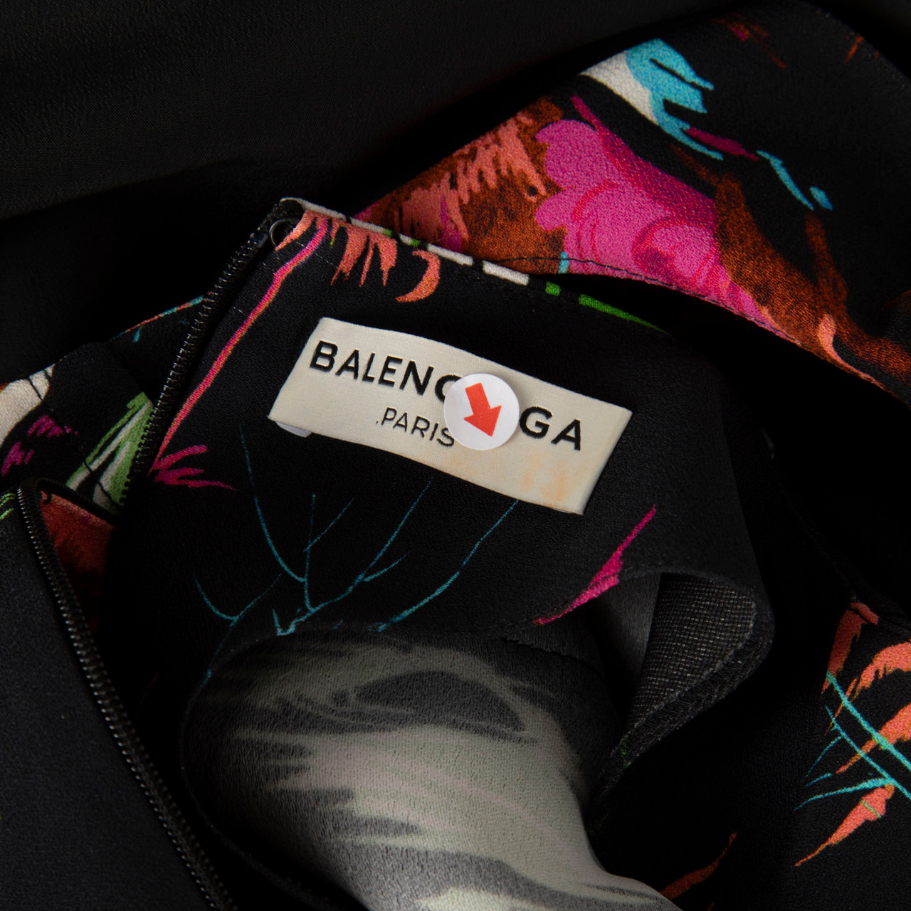 Balenciaga Belted Short Sleeve Printed Dress