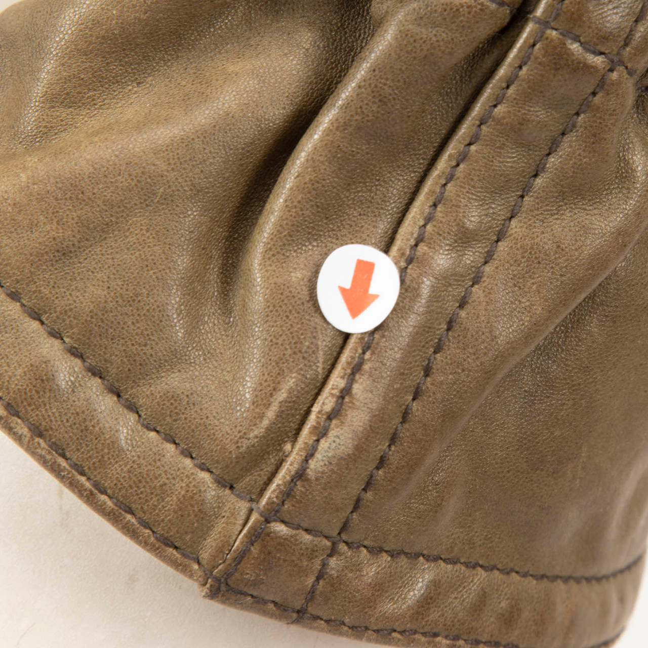 Fendi Khaki Leather Sleeve Pocket Jacket