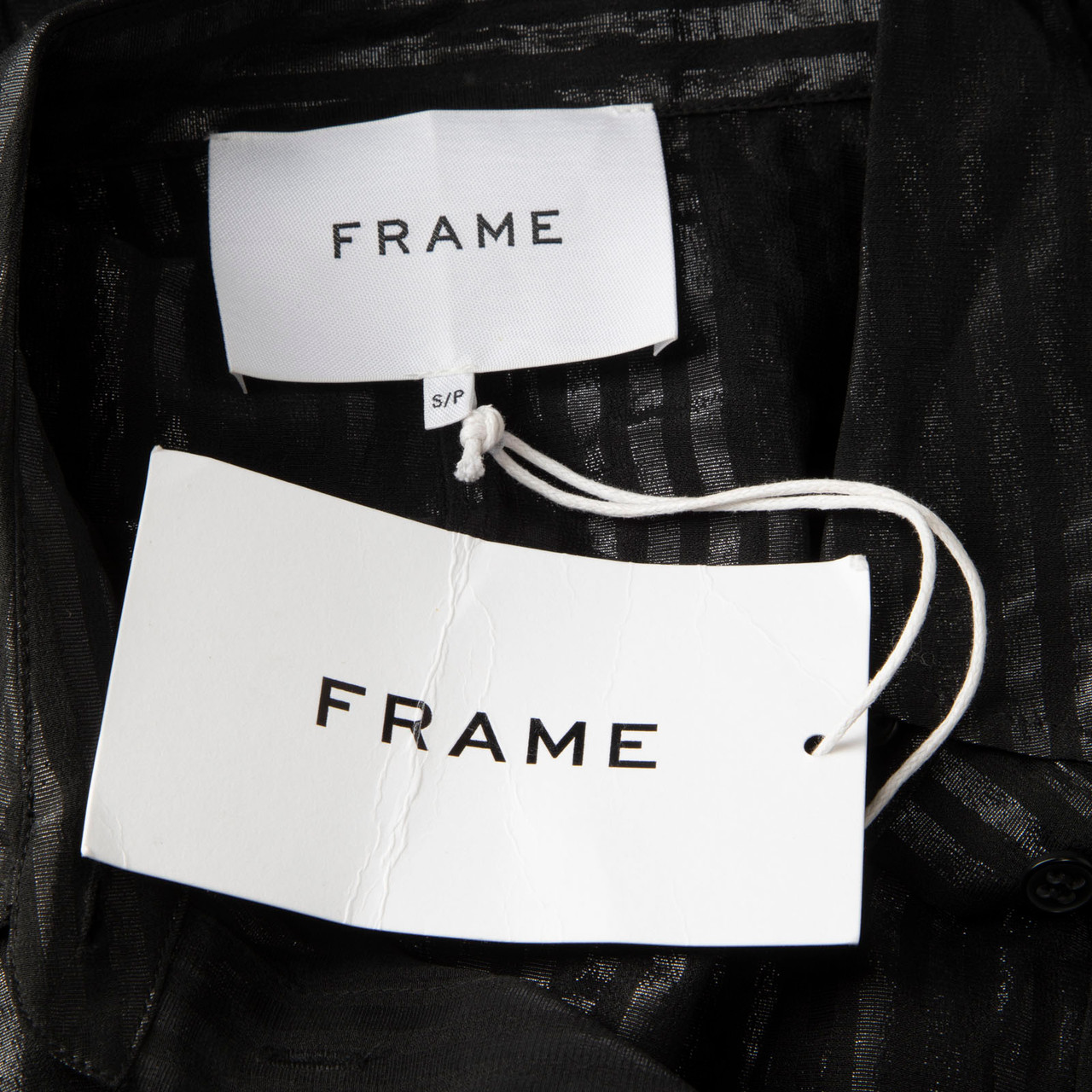 FRAME Black Metallic Striped Long Sleeve Shirt