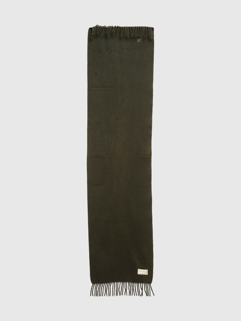 Burberry Green Cashmere Fringed Scarf