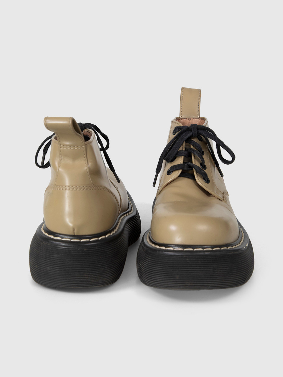 Bottega Veneta Khaki The Bounce Leather Boots